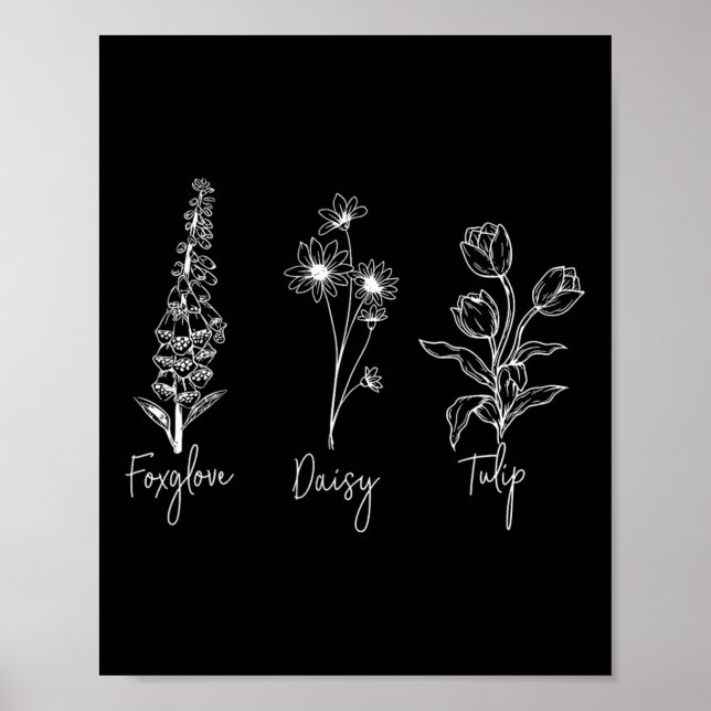 Poster Foxglove Daisy Tulip Subtil Anti Trump Liberal Fem (Devant)