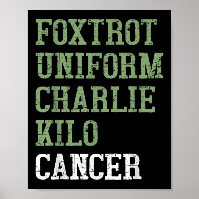 Poster Foxtrot Uniform Charlie Kilo - Pour Cancer Du Poum (Devant)