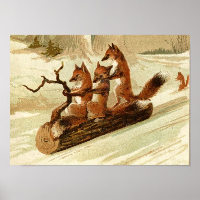 Poster Foxy Sleigh Ride (Devant)
