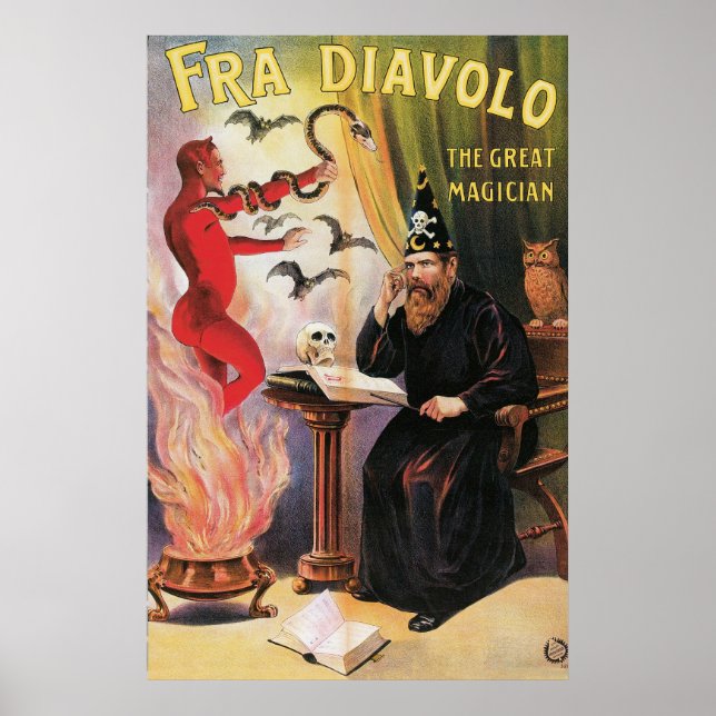 Poster Fra Diavolo ~ The Great Magician Vintage Magical A (Devant)
