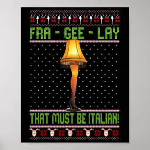 Poster Fra-gee lay drôle Noël Fragile Noël Italien Xmas W