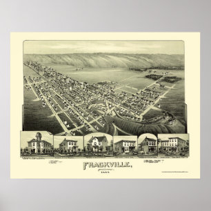 Poster Frackville, carte panoramique de PA - 1889