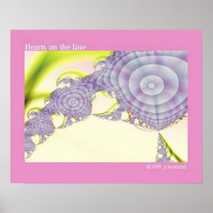 Poster Fractal Art Purple Heart