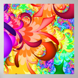 Poster Fractal Color Splash
