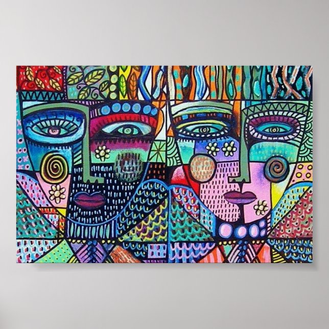 Poster Fractal Tree of Life Mexican Couple Poster (Devant)