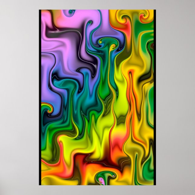 Poster Fractale Abstrait Coloré (Devant)