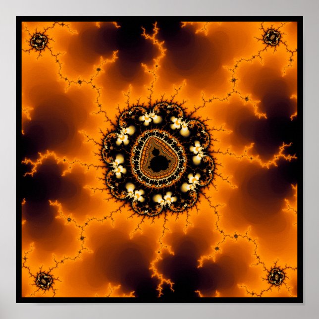 Poster Fractale de feu Mandelbrot (Devant)