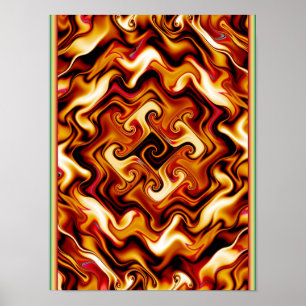 Poster Fractale de feu tourbillonnant