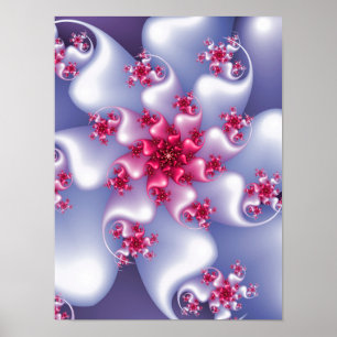 Poster Fractale de fleur blanche