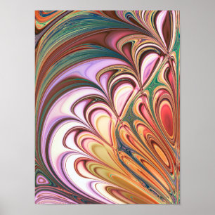 Poster Fractale de plume pastel