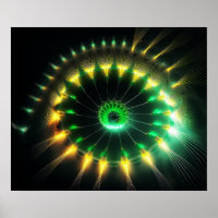 Fractale de roue à aubes de jet vert et jaune