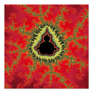Poster Fractale rouge de Mandelbrot