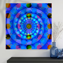 Fractale spirale bleue avec points