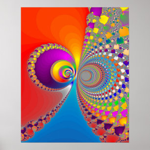 Poster Fractale spirale colorée