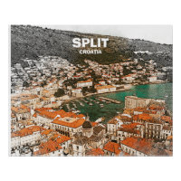 Fractionner le dessin Vintage voyage Croatie