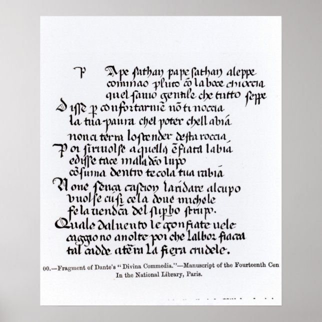 Poster Fragment de la Divina Commedia de Dante (Devant)