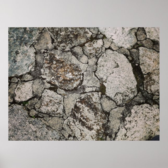 Poster Fragment de pierre noir et gris (Devant)