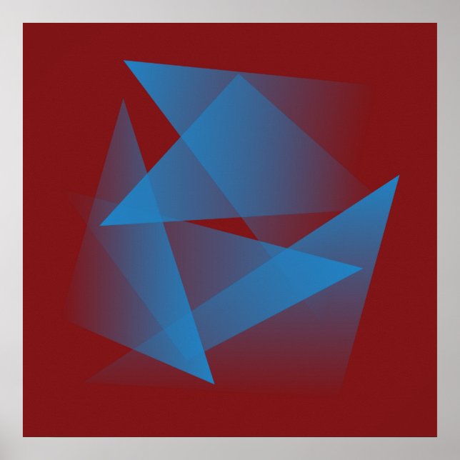 Poster Fragments bleus flottants (Devant)