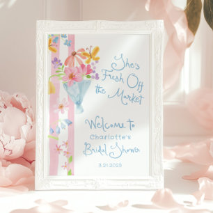 Poster Fraîchement Hors du marché Aquarelle Bienvenue nup