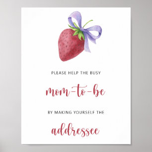 Poster Fraise - Aider la future maman débordée 