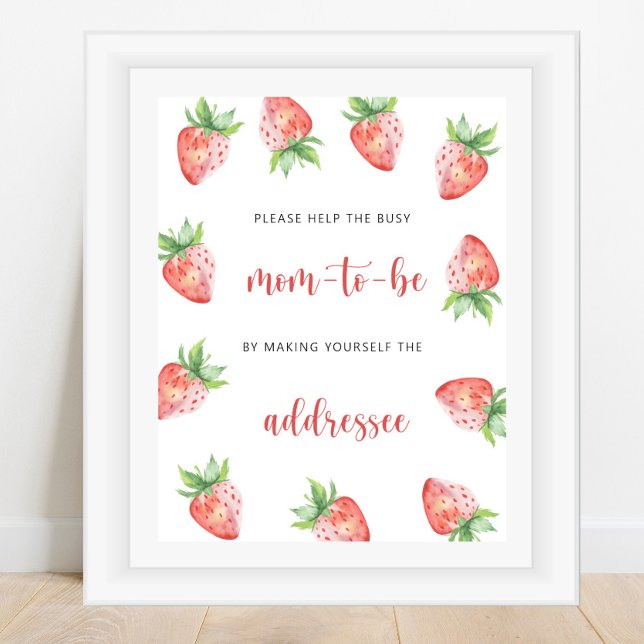 Poster Fraise - Aider la future maman débordée  (Créateur téléchargé)