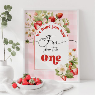 Poster Fraise Berry doux anniversaire faveurs