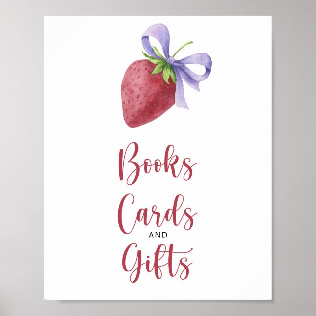 Poster fraise et arc - livres cartes et cadeaux (Devant)