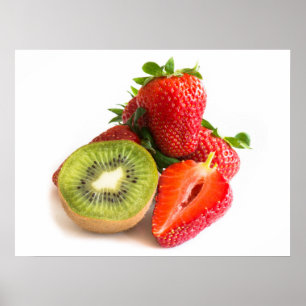 Poster Fraise et kiwi
