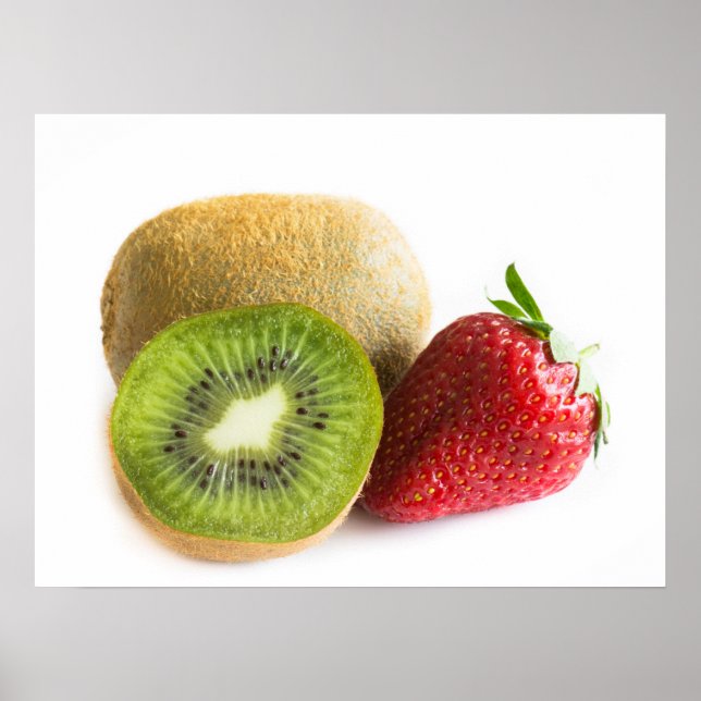 Poster Fraise et kiwi (Devant)
