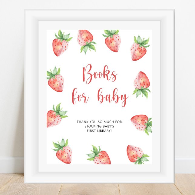 Poster fraise - livres pour bébé (Créateur téléchargé)