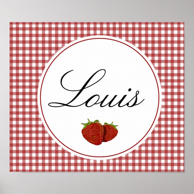 Poster Fraise mignonne personnalisable (Devant)