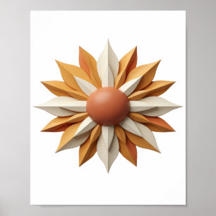 Poster Fraise Orange FLEUR BLANC ET ORANGE Design Moderne