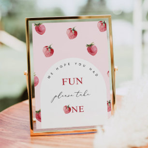 Poster Fraise premier anniversaire Faveurs