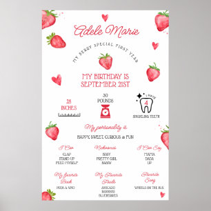 Poster Fraise Premier anniversaire Jalon