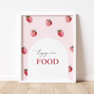 Poster Fraise premier anniversaire Nourriture