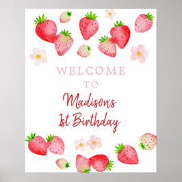 Poster Fraise sauvage Berry Sweet Anniversaire Bienvenue