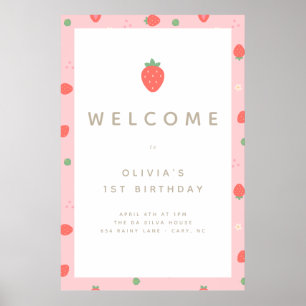Poster Fraise sucrée Premier anniversaire