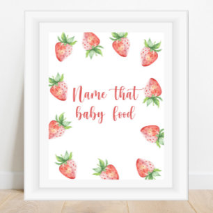 Poster Fraises - donnez un nom à ce bébé