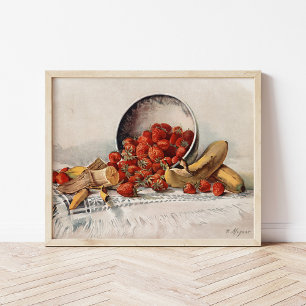 Poster Fraises et bananes dans un panier   E. Meyner