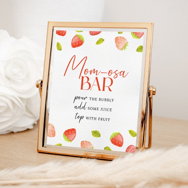 Poster Framboise Momosa Bar Berry Baby shower sucré (Créateur téléchargé)