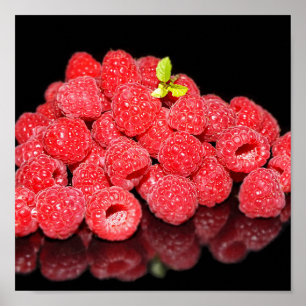 Poster framboise, nourriture, fruits, baies, mûres, fraîc