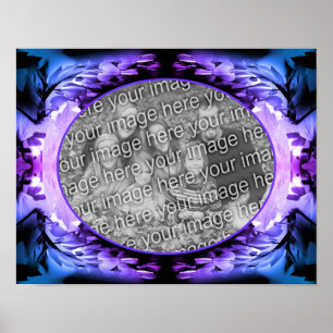 Poster Frame de fleurs de coeur saignant Ajouter votre pr