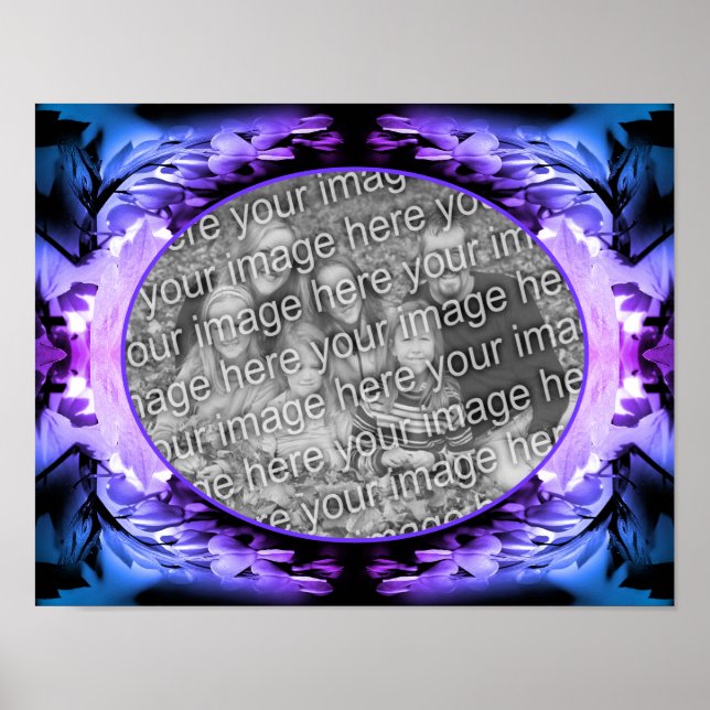 Poster Frame de fleurs de coeur saignant Ajouter votre pr (Devant)