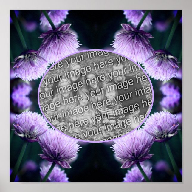 Poster Frame de Scallion Violet Fleur Ajoutez Votre Propr (Devant)