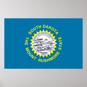 Poster Framed print with Flag of South Dakota, U.S.A.