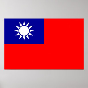 Poster Framed print with Flag of Taiwan