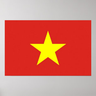 Poster Framed print with Flag of Vietnam