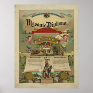 Poster Franc-maçonnerie maçonnique 1891 de franc-maçon