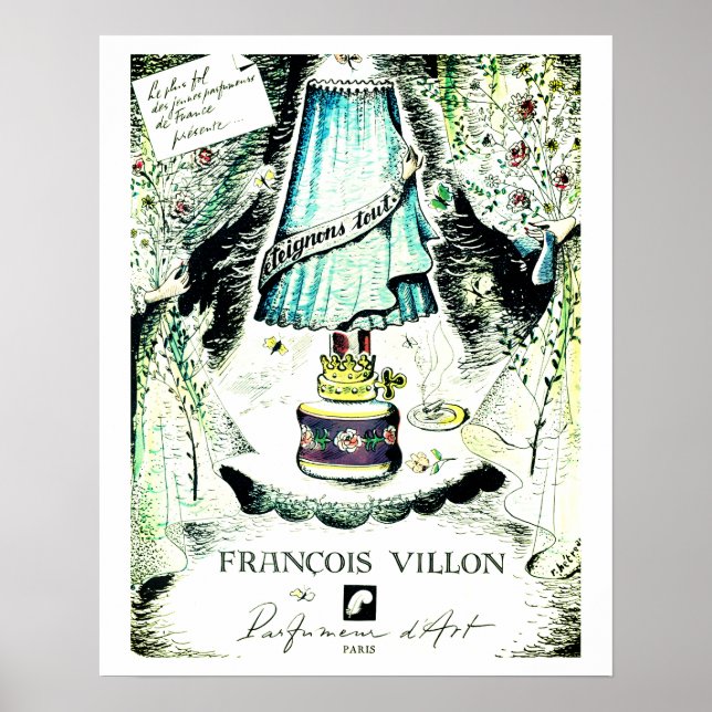 Poster Français Parfum François Villon publicité Imprimer (Devant)