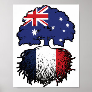Poster France Australie Australie Australie drapeau des r